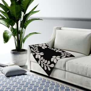 Black Foliage Baby Swaddle Blanket - Image 4